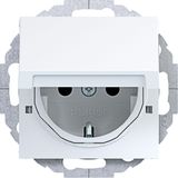SCHUKO wall socket, locking mechanism, variable 45°, A.x/C.x white glass