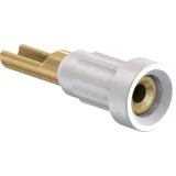 1 mm socket, solder connection, mounting Ø 2.7 mm, white, 23.1010-29