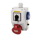 Combination SB010 2xsocket + switch IP44