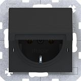 SCHUKO wall socket, locking pin, plug-in, A.x/C.x, matte black