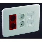 WHITE FLUSH MNT WORKST W/2RJ+2SO R+2SO W SKO