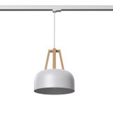 HANGING LAMP 3 PHASE CASCO WHITE/NATURAL WOOD E27 4000K 7.5W 690LM