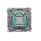 Single contact push button without pictogram, (module), 16AX, Screw, Silver matt, metalic