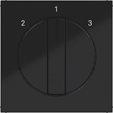 Central plate 3-position switch, A.x/C.x, glossy night black