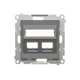 Double angled cover for ITC socket for Keystone, graphite mat