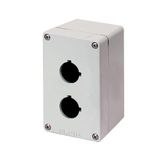 Aluminium push-button enclosure M4 70x118x80, 2 holes Ø 22, with cable entry