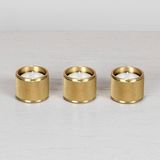 TEALIGHT CANDLE HOLDER / CROSS / BRASS / SET OF 3