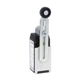 Limit switch, K series, adjustable roller lever, 1 bottom cable entry. Dimensions to EN 50047, plastic body, contacts 1NO+1NC slow action. Plastic roller