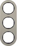 Frame 3gang, R.classic, al./black, al. anodised