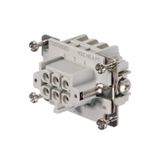 HDC insert, Female, 500 V, 24 A, Number of poles: 6, Tension-clamp connection, Size: 3