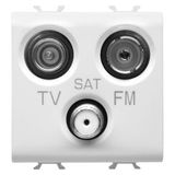 SOCKET-OUTLET TV-FM-SAT - DIRECT - 2 MODULES - SATIN WHITE - CHORUSMART