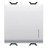 PUSH-BUTTON 1P 250V ac - QUICK WIRING TERMINALS - NO 16A ILLUMINABLE - WITH DIFFUSER - 2 MODULES - SATIN WHITE - CHORUSMART