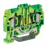 Sping-clamp terminal block 4mm2, 2-poles, 1-level, earth connection