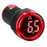 Ammeter, 22.5 mm, 0-100 A AC, red, round