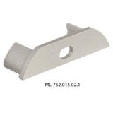 End cap with hole for PX, silver color, 1 pc