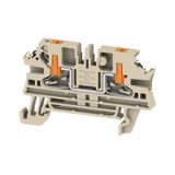 Feed-through terminal block, PUSH IN, dark beige, 2.5 mm², 24 A, 800 V