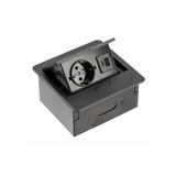 Furniture socket AVARO, 1xSHUKO, USB A+C, cable 1.5 m, black