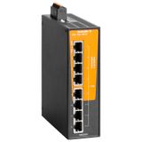 PoE switch, unmanaged PoE, Fast Ethernet, 8x RJ45 PoE++, IP30, -40 °C.