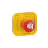 PLEXO EMERGENCY PUSH BUTTON WITH KEY FOR RESET - YELLOW - MECHANISM