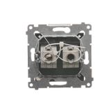 Double 2-pole switch, (module), 16AX, Screw, black matt