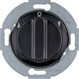 Rot. switch for blinds 1pole centre plate, rot. knobs, 1930/glass, black glossy