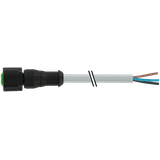 M12 female 0° A-cod. with cable Lite PUR 8x0.25 gy  2.0m