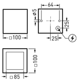 Wall and ceiling luminaire Skeo Q Lens Anthracite ET 8W 450lm 70 rotationally sym. wide (RB) IP65 IK06 3 SDCM