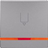 Hotel card switch cover with imprint and orange lens Q.x alu velvety,
