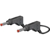 Measuring lead with (4 mm plug, spring-loaded, straight) to (4 mm plug, spring-loaded, straight), 1 m, black, silicone, 1.0 mm², CAT II, 66.9406-10021