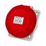 Socket 32A/400V 4-pole IP67 built-in angled