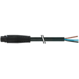 MQ15 male 0° with cable 600V AC type 3 TPE 4xAWG14 bk , 3m