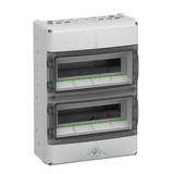Small distributions boards, Type of protection IP65, Impact strength IK08, Protection class II, Un 400V DC, UL, DLG, UL-EU, VDE, Halogen free