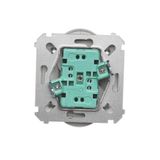 Triple illuminated push button, LED not replaceable Color: blue, (module), 10AX, quick connection, Inox, metallized