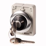 M30C-FWRS3-RS-A1 Key-operated actuator, Flat Front, maintained, 3 positions, Ronis 455, Key withdrawable: 0, Metal bezel
