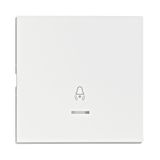 Rocker S 55, tranparent control window, symbol bell, white