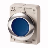M30C-FDRL-B Illuminated pushbutton actuator, RMQ-Titan, Flat, maintained, Blue, Blank, Metal bezel