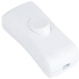 Inline Cord Switch for Round Cable, 1-Pole, 2A, 250V, white