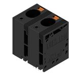 Printed circuit board terminals, 15.00 mm, Number of poles: 2, 180°, Solder pin length (l): 5 mm, black, PUSH IN without actuator, Clamping range, max. : 16 mm², Box