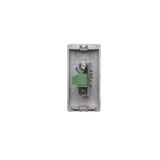 IP44 single socket outlet with frame seal - transparent flap, 16A, white