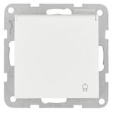 Socket outlet with safety shutter, hinged cover, 1 pc., white.