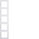 Frame 5gang, S.1, p. white, matt, plastic