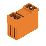 PCB plug-in connector, male header, closed side, THT solder connection, 5.08 mm, Number of poles: 4, 180°, Solder pin length (l): 3.2 mm, tinned, orange, Box