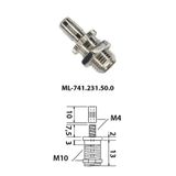 Adjustable suspension cable holder M10x1, nickel-plated brass