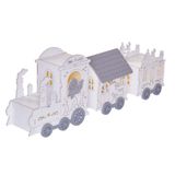 Decorations - 3 LED wooden Christmas train, 41.5x14 cm, 2x AA, warm white, IP20, timer