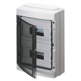 DISTRIBUTION BOARD - GERMAN STANDARD - (12X3) 36MODULES - IP65 - FITTED WITH TERMINAL BLOCK - WITH SMOKED TRANSPARENT DOOR