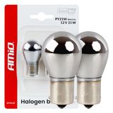 Halogen bulbs PY21W 12V21W BAU15S LumiTec CHROME 2 pcs. AMIO-04629