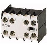 22DILEM Auxiliary contact module, 4 pole, 2 N/O, 2 NC, Front fixing, Screw terminals, DILE(E)M