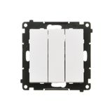Triple switch with backlight, 10AX, white matt