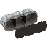 Flush-mounted box 3x1 with stabilisation cover