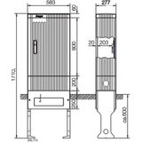 Distribution Pillar, 175 series, empty, 1710 x 583 x 277 mm